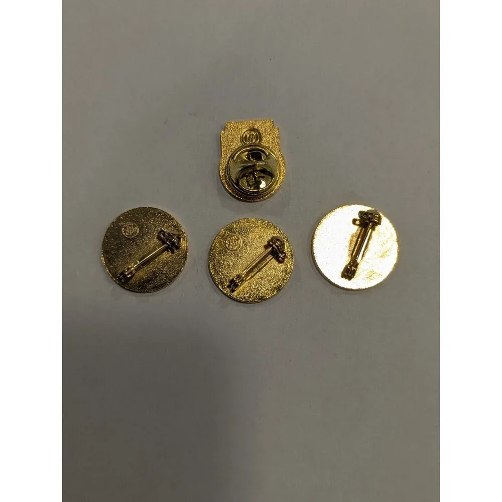 VTG NRA Rifle Assoc Pin Back Tie Tack Lapel Pin Red Gold Lot Of 4